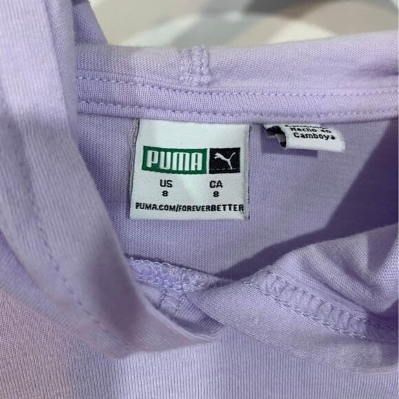 PUMA Pastel Purple Long Sleeve Hooded T-shirt. Girls Size 8. New Condition. - Picture 3 of 6